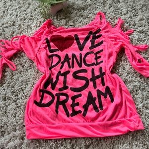 Y2K 2000s pop art Love J vintage retro distressed Dance shirt top . Hot …